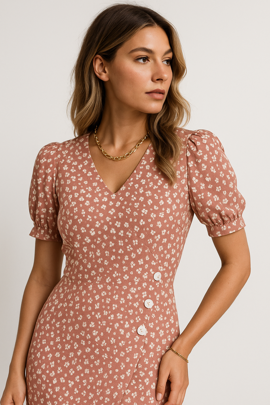 Cute Button-Front Midi Dress – Summer Split