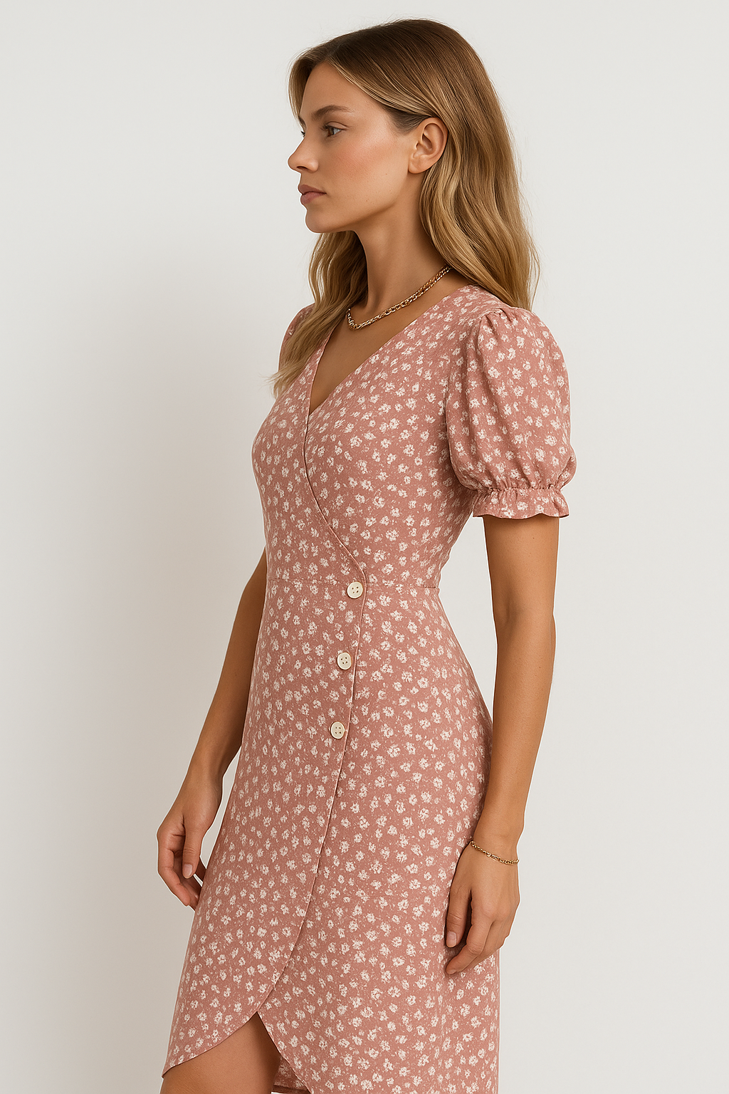Cute Button-Front Midi Dress – Summer Split