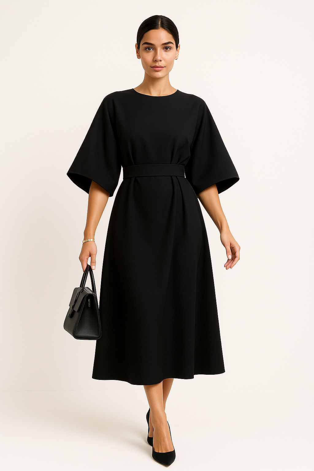 Crew Neck Midi Everyday Dress