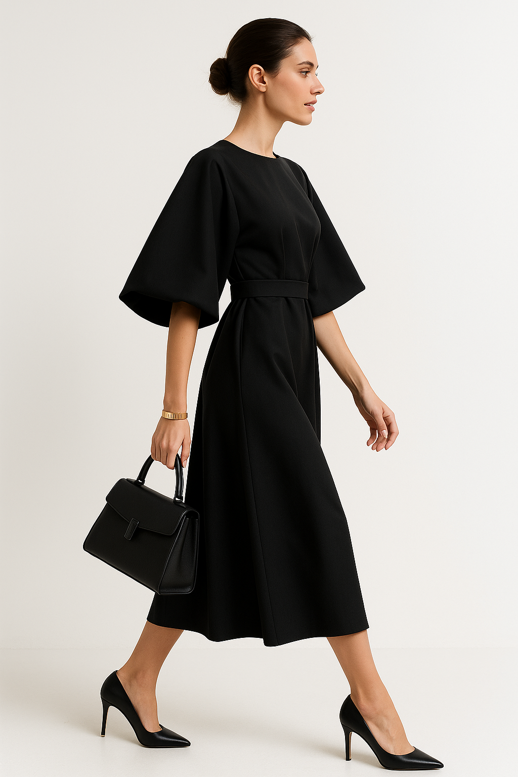 Crew Neck Midi Everyday Dress